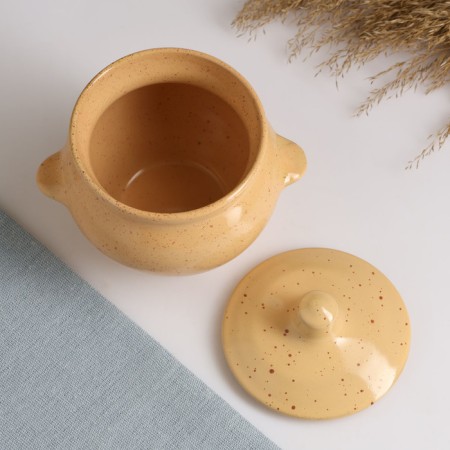 Ceramic pot for baking No. 5 with handles, 0.5l / 10x10.5cm, Karakum-3