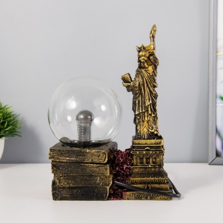 Plasma ball "Statue of Liberty" gold 14x10x16 cm Risalux-4