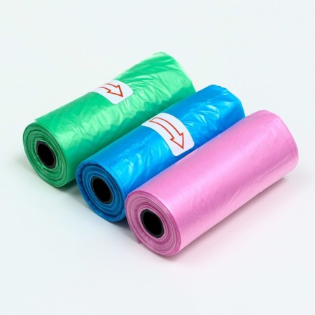 Packets for cleaning dogs are plain (3 rolls of 15 packages 29x21 cm), mix of flowers-1