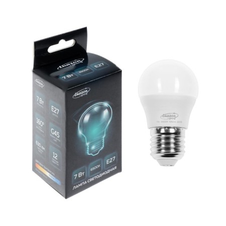 Luazon Lighting, G45, 7 W, E27, 630 LM, 6500 K, cold white lamp.-1