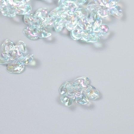 Busina Plastic for creativity "Flower. Stone ice" transparent blue 0.6x2.1x2.5 cm-1