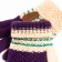 Ploves for children, milk/purple color, size 15 (6-7 years)