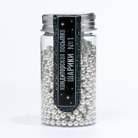 Confectionery Sprinking "Balls No. 1", silver, 50 g-1