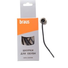 Шнурки Braus, тонкие, с пропиткой, чёрные, 120 см