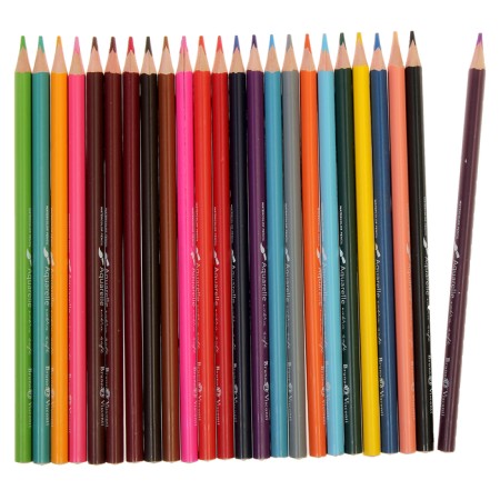 Watercolor pencils 24 colors BrunovisConti Aquarelle, three -sided-1