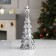 LED figure "Silver Christmas tree" 10 × 26 × 10 cm, glass, batteries AAAX3 (not complete), glow warm white