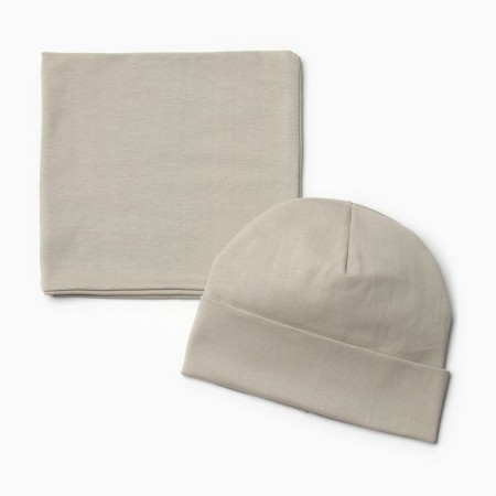 Kit (hat, snood) for a girl, olive color, size 52-54