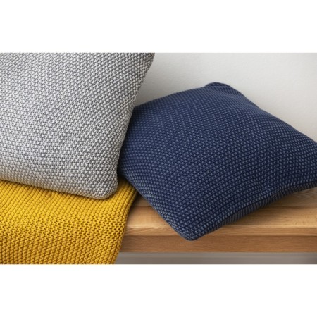 Decorative pillow made of washed cotton dark blue in color Essential, size 45x45 cm-2