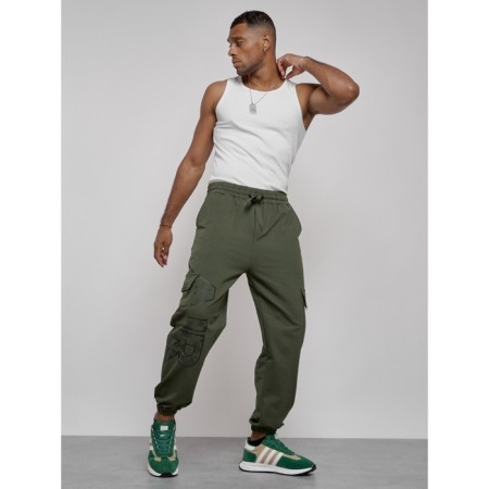 Joggers male, size 52, khaki color