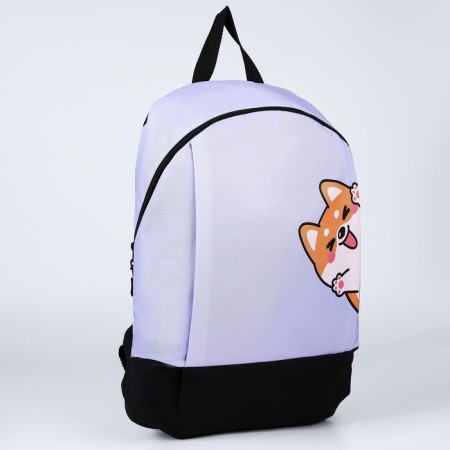 School textile “Corgi”, 46x30x10 cm, vertical pocket, purple color-2