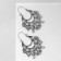 Earrings Metal "Vostok" Lotus large, color black silver