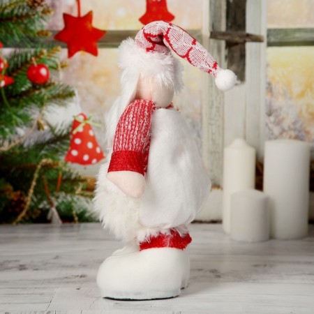 Soft toy "Santa Claus in a magnificent fur coat" 19*55 cm (folded 37 cm), red-white-2