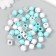 Plastic beads "Crystal polyhedron. Mint, white, transparent" set 30 g 1x1x1 cm