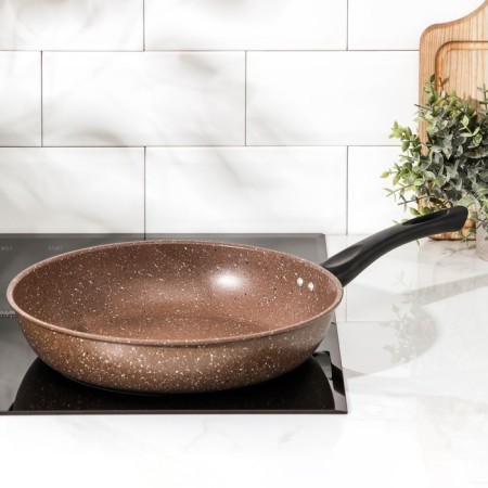 Rock pan, d = 29 cm, plastic handle, anti -stick coating, brown color-5