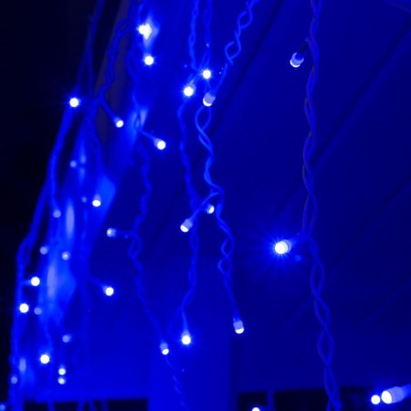 Garland "fringe" 3 × 0.6 m, IP44, UMS, white thread, 160 SMD-LED, glow blue, 220 V-2