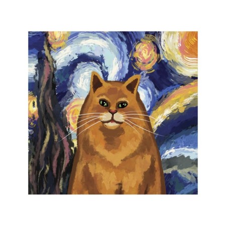 Organizer in a bath on suction cups “Star Night and Cat”, for storing toys and trifles, size 33x39 cm-1