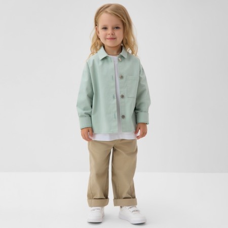 Children's shirt minku: jeans collection, mint color, height 158 ​​cm-2