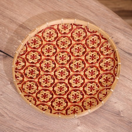 Vase wicker, from bamboo 30x30x6 cm-3