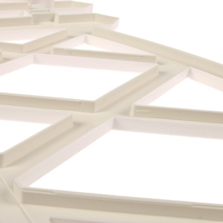 Decorative fence, 35 × 232 cm, 4 sections, plastic, white, Modern, Greengo-9