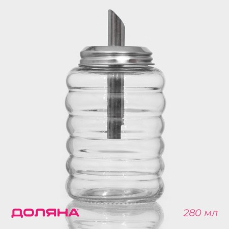 Glass sugar tower with a dispenser of the Dilan "Waves", 280 ml, 7 × 13.5 cm