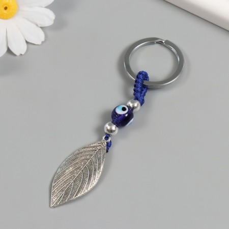 Keychain from the evil eye Metal "leaf" 2.2x7.5 cm-1