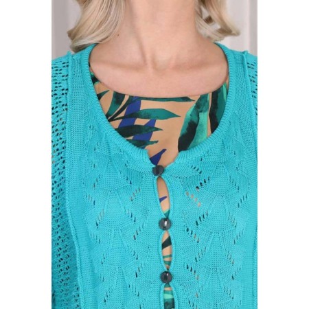 Cardigan female, size 50, green color-13