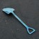 A dessert spoon made of stainless steel Magistro “shovel”, length 15.5 cm, rectangular shape, blue color is blue