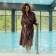 Women's bathrobe Lovelife "Hygge" Color of coffee, one size, microfiber, 100% p/e, 250 g/m2