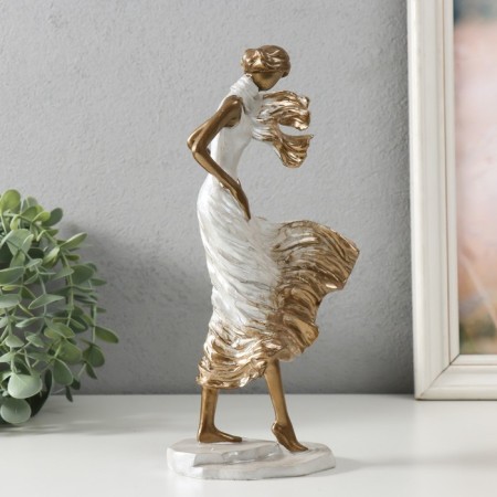 Polystone souvenir "Girl with a scarf. Wind" for bronze 12.5x8.5x25 cm-1