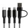 Cable 5 in 1 Mybit, Microusb/Type-C/Lightning-Type-C/USB, 3 A, 1.2 m, only charging, black