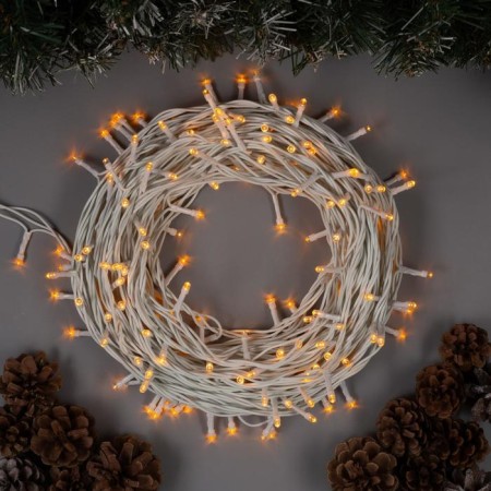 Garland “thread” 20 m, IP44, white thread, 200 LED, yellow glow, 8 modes, 220 V