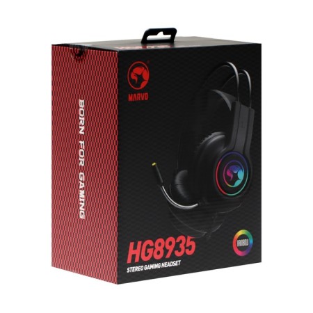Marvo HG8935 headphones, game, full -size, microphone, USB, 2.1m, backlight, black-4