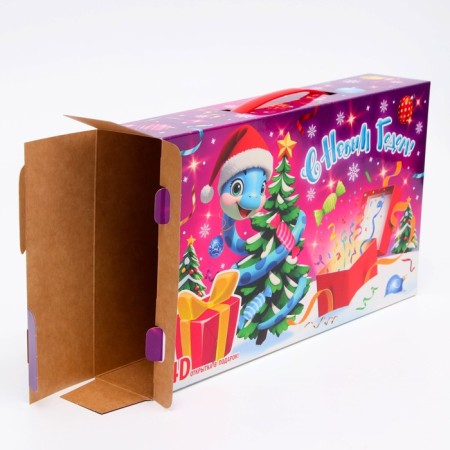 Gift box New Year's serpentines 25 x 5 x 15 cm-2