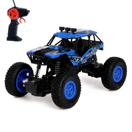 Radio -controlled jeep "Cross", works from batteries, blue color