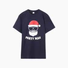 Новый год. Футболка мужская НГ "PARTY MAN", цвет синий, р-р 52