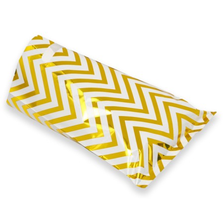Gift, metallized package, Zig-zag gold 17x25 cm, 20 microns 10 pcs set-3