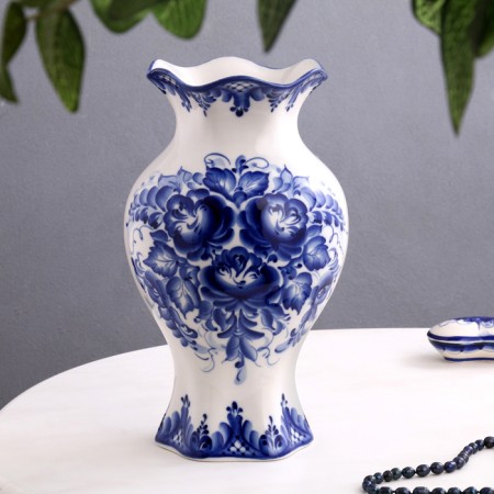 Vase "Camellia", 30 cm, gzhel