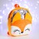 Baby backpack for a girl with sequins "Fox", 26x24 cm, for the New Year