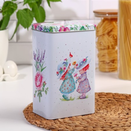 Bank with a cover for bulk products "Provence Spring", 2.7 l, h = 21.5 cm