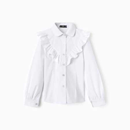 Blouse for girls, white color, height 128 cm