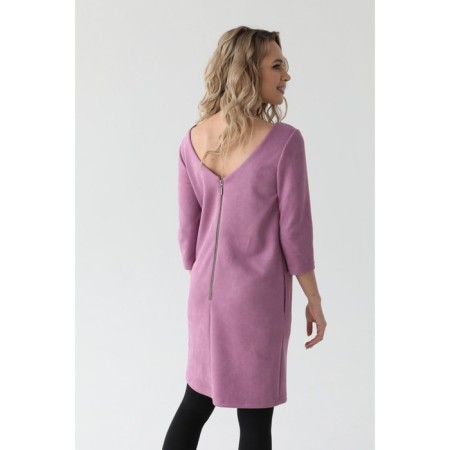 Suede dress with a neckline on the back, size 46-1