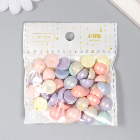 Decor for creativity plastic "Half of beads. Pearls matte" set 20 grams 0.6x1.2x1.2 cm 78771-4