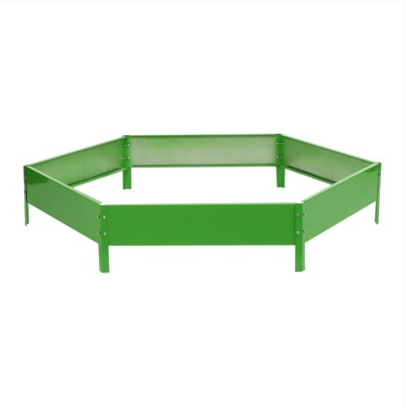 The flowerbed is galvanized, D = 140 cm, h = 15 cm, bright green, Greengo-8