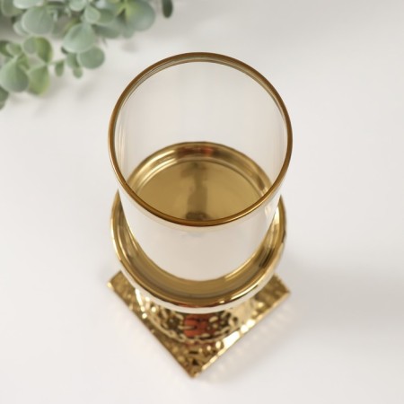 Ceramics candlestick, glass for 1 candle "Monti" d = 7.5 cm gold 9x9x31.5 cm-3