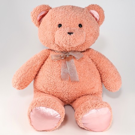Soft toy "Bear", 90 cm, with a bow, pink color