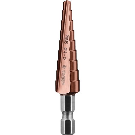 Drill step "bison" 29672-4-12-9_z01, 4-12 mm, 9 steps, hexagonal shank