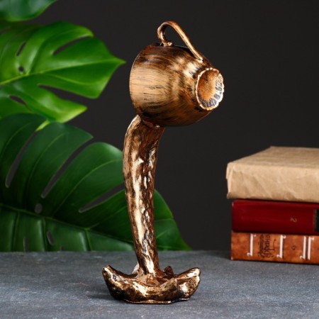 Figure "Cup with coffee" bronze, 28x11x14cm-2