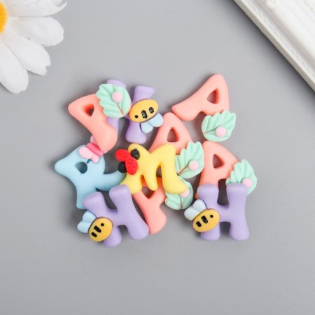 Decor for creativity plastic "Bukoki" set 10 pcs mix 2.3x2.3 cm