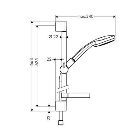Hansgrohe Croma 100 Multi shower headset with a bar 65 cm and soap-2