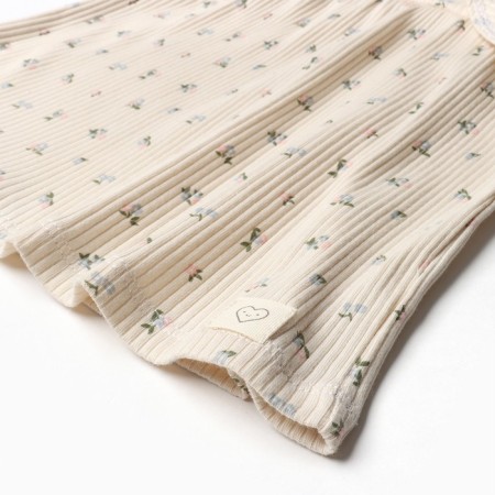 Dress with DL. Sleeve Baby I Wildflowers, height 86-92 cm, beige-8